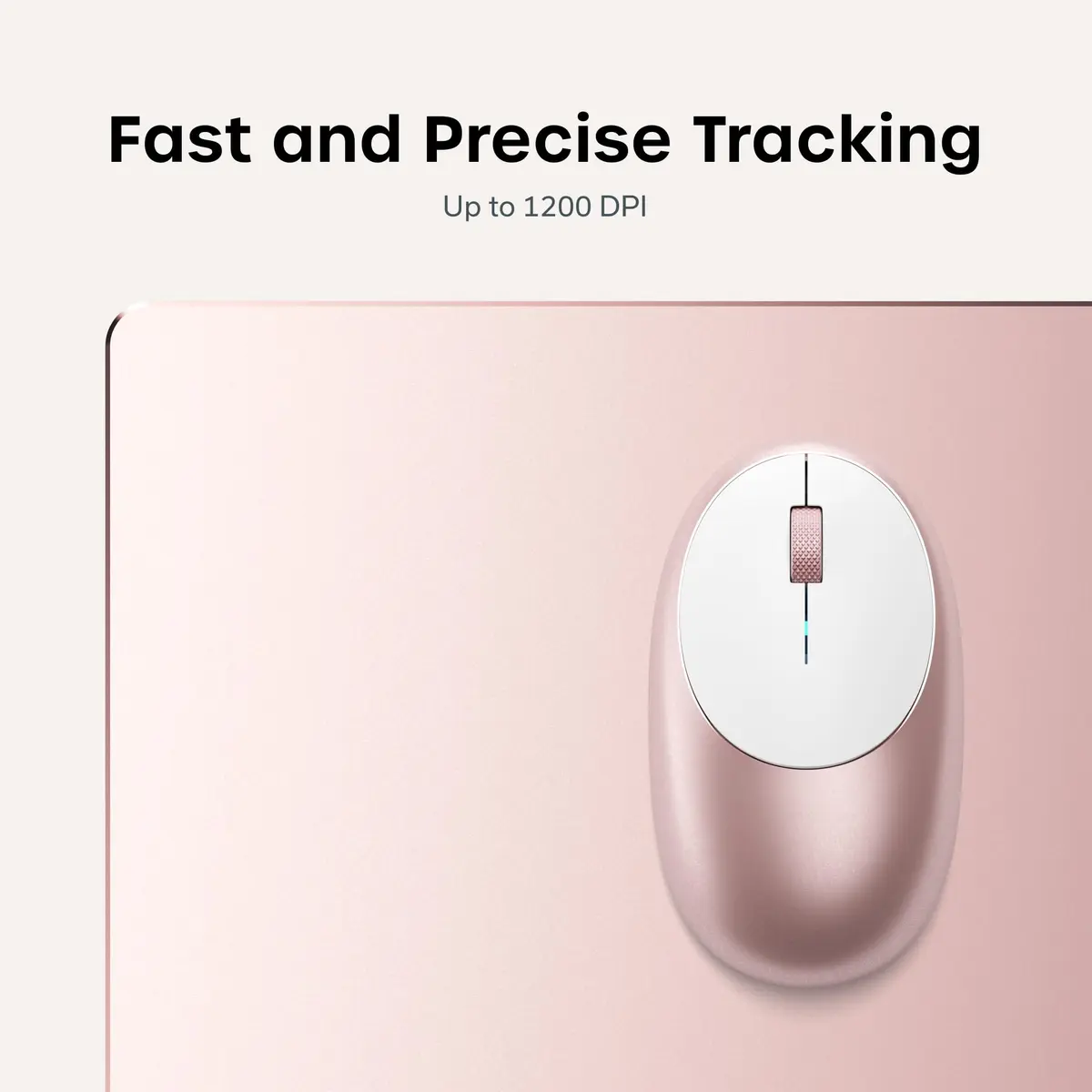 Satechi M1 Wireless Bluetooth Mouse, USB-C Rechargeable, Compact, Rose Gold | 1200 DPI Optical Tracking - view 3