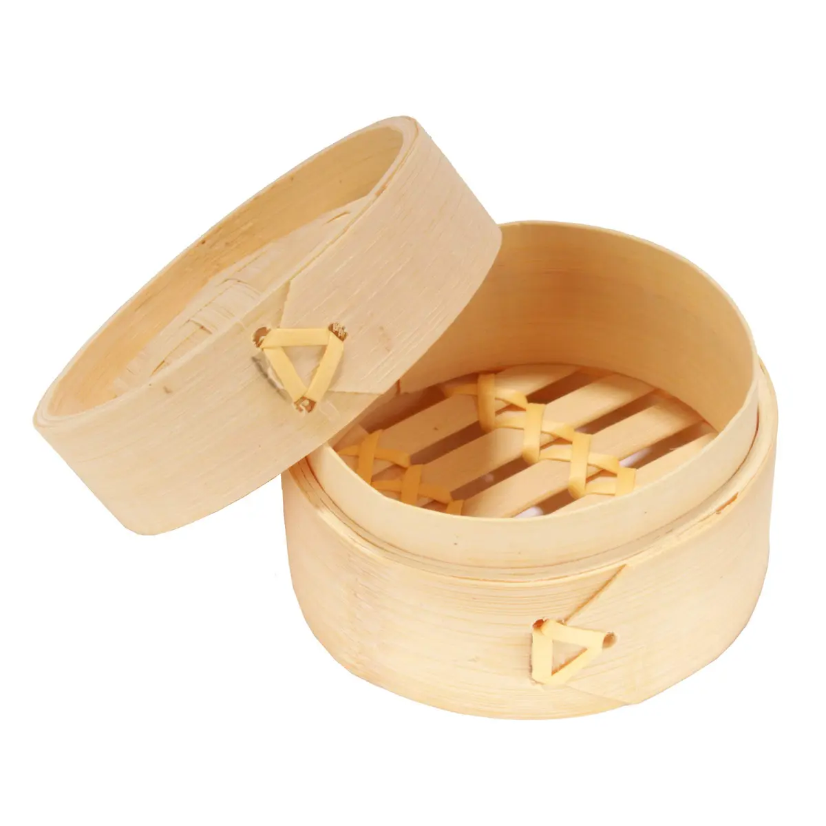 BambooMN Mini Bamboo Dim Sum Dumpling Steamer Basket 7.5cm (3 Inch) | 10-Piece Set for Party Favors - main product image
