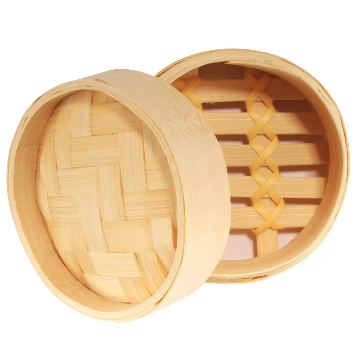 BambooMN Mini Bamboo Dim Sum Dumpling Steamer Basket 7.5cm (3 Inch) | 10-Piece Set for Party Favors - view 2