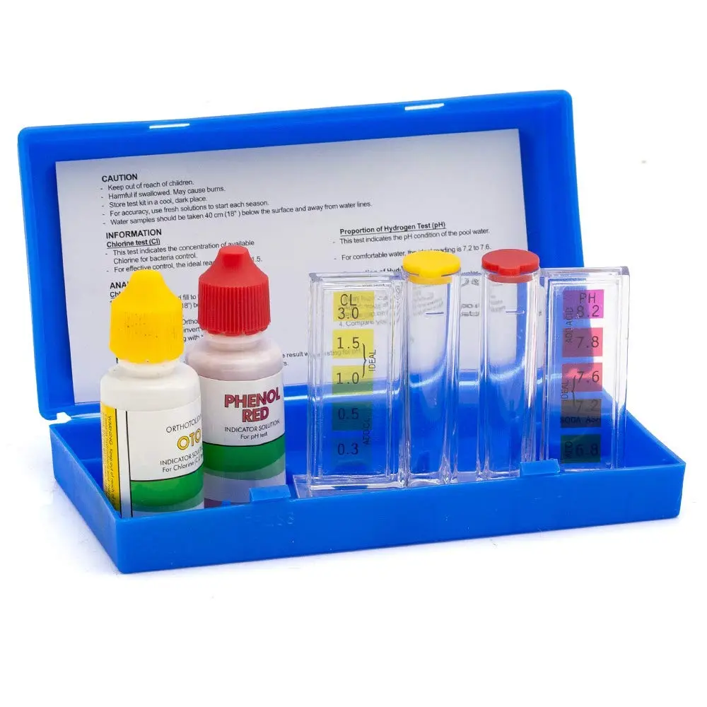 WWD POOL 2 Way Pool Water Test Kit for Chlorine & pH | Accurate Water Chemistry Testing - main product image
