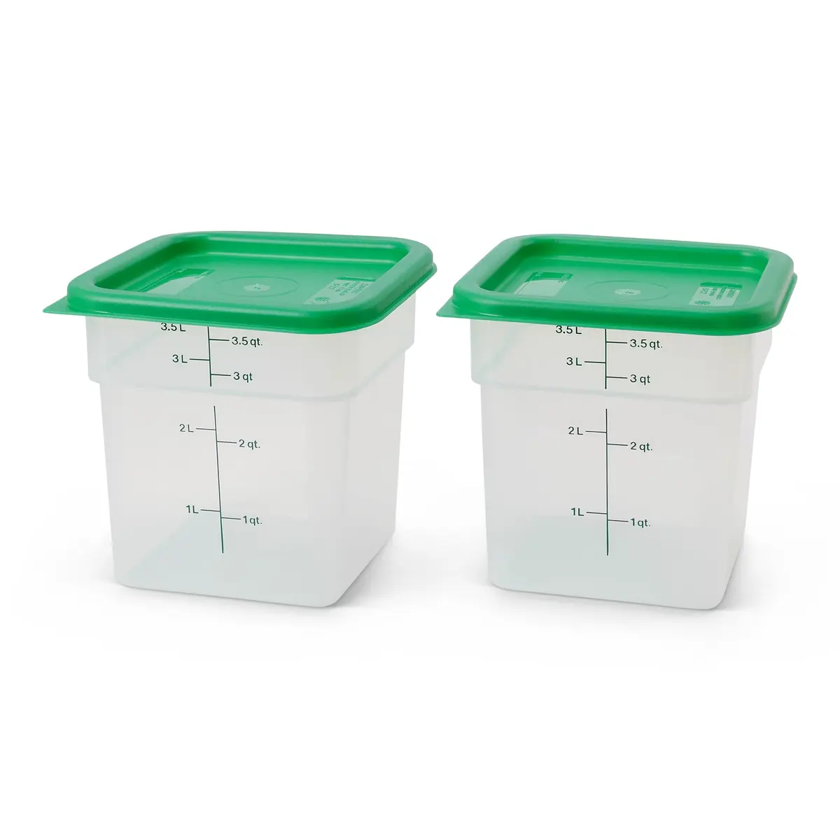Cambro 4 QT (3.78 L) Square Food Storage Container with Green Lid | Commercial Grade BPA-Free & Microwave Safe - view 2