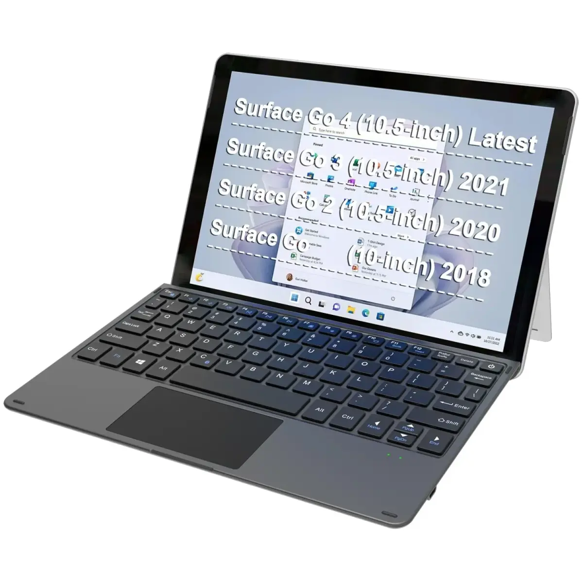 Arteck Surface Go Type Cover Bluetooth Keyboard with Touchpad | Black - main product image