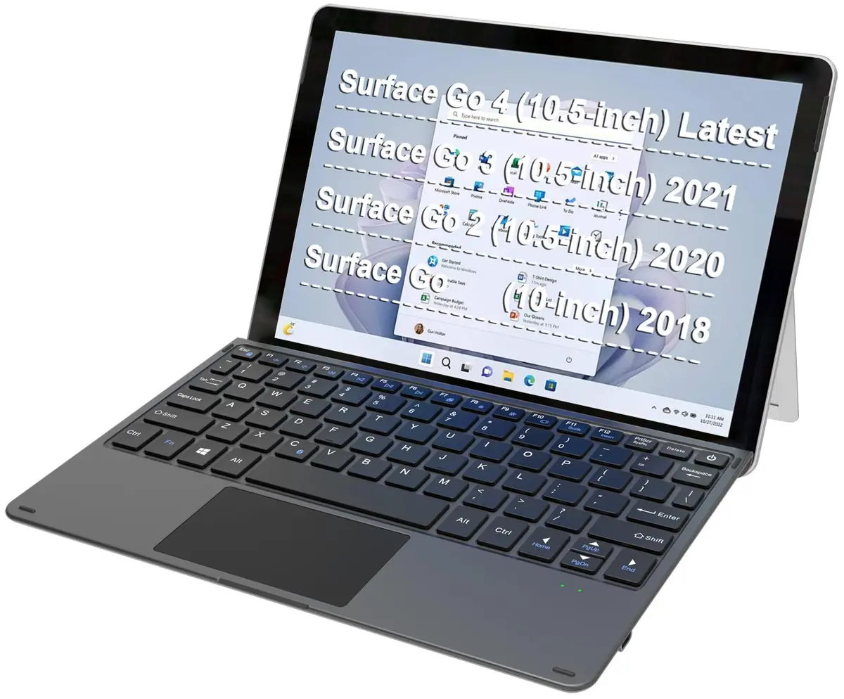 Arteck Surface Go Type Cover Bluetooth Keyboard with Touchpad | Black - main product image