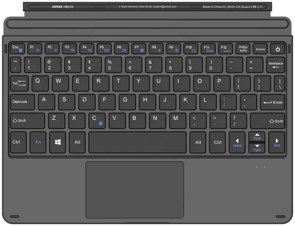 Arteck Surface Go Type Cover Bluetooth Keyboard with Touchpad | Black - view 2