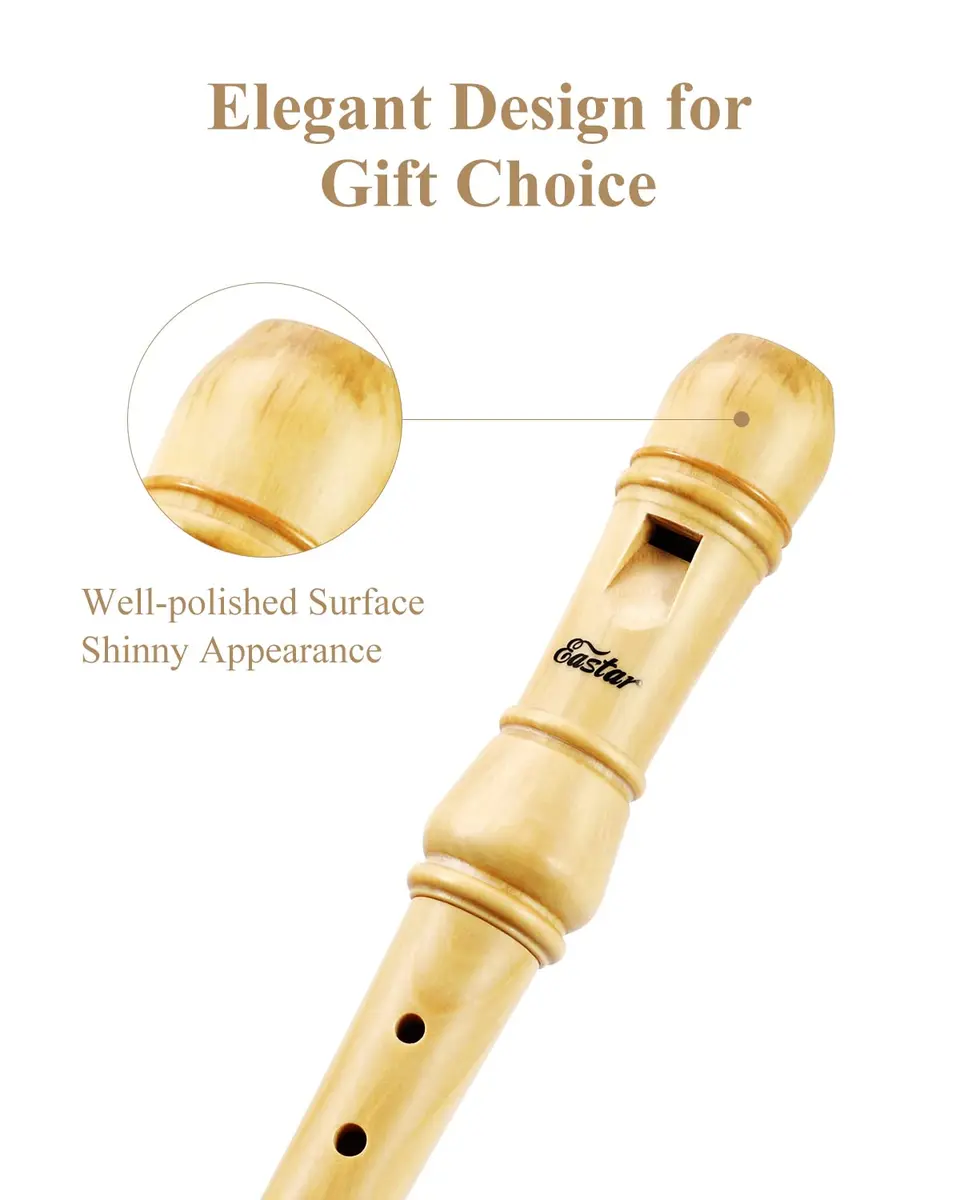 Eastar German Maple Wooden C Soprano Recorder Kit | Beginner-Friendly, 3-Piece Set with Case & Accessories - view 6