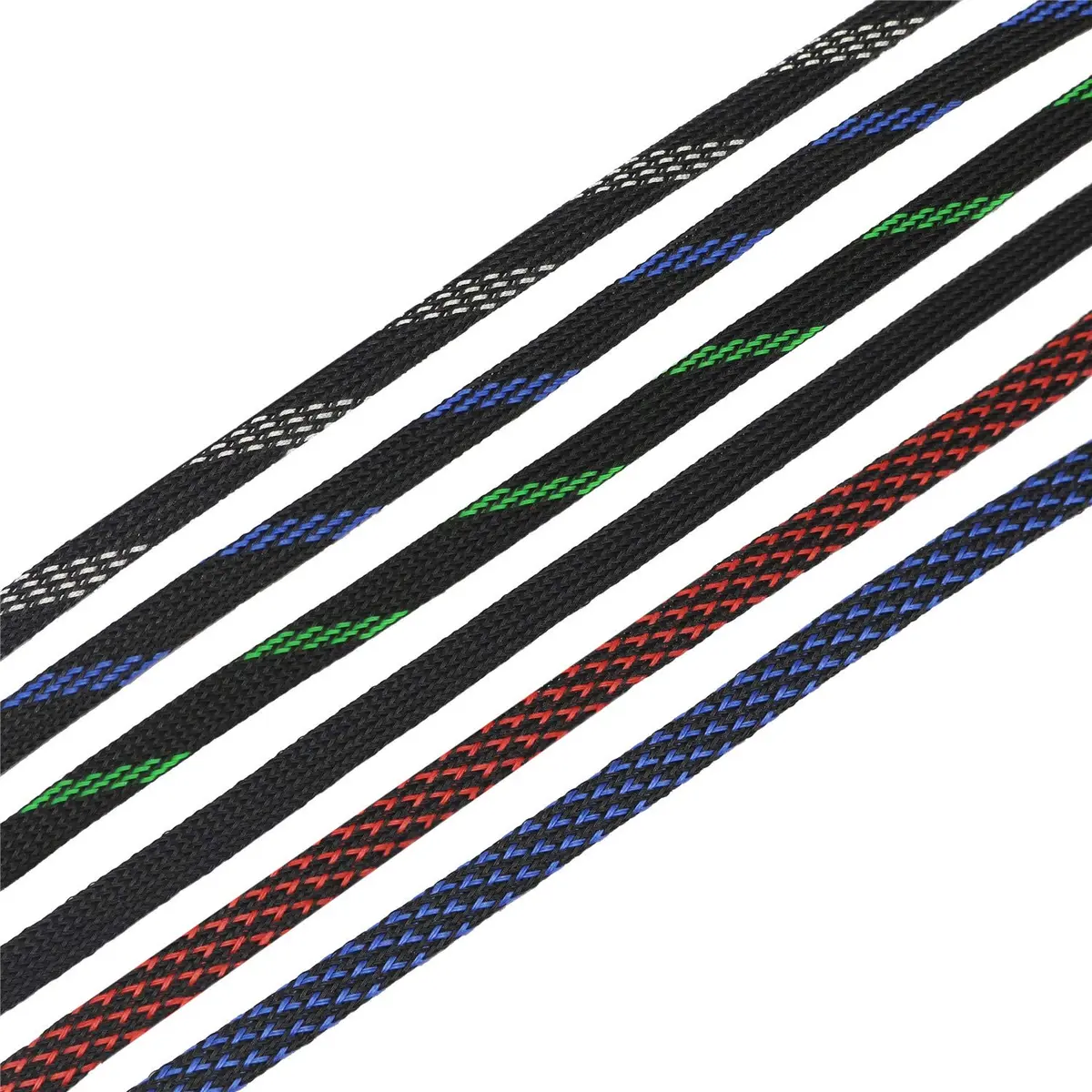 CBAZY 30ft PET Expandable Wire Cable Sleeve 0.1" (0.25cm) Blue&Black | Fire-Resistant & Flexible Cord Management - view 5