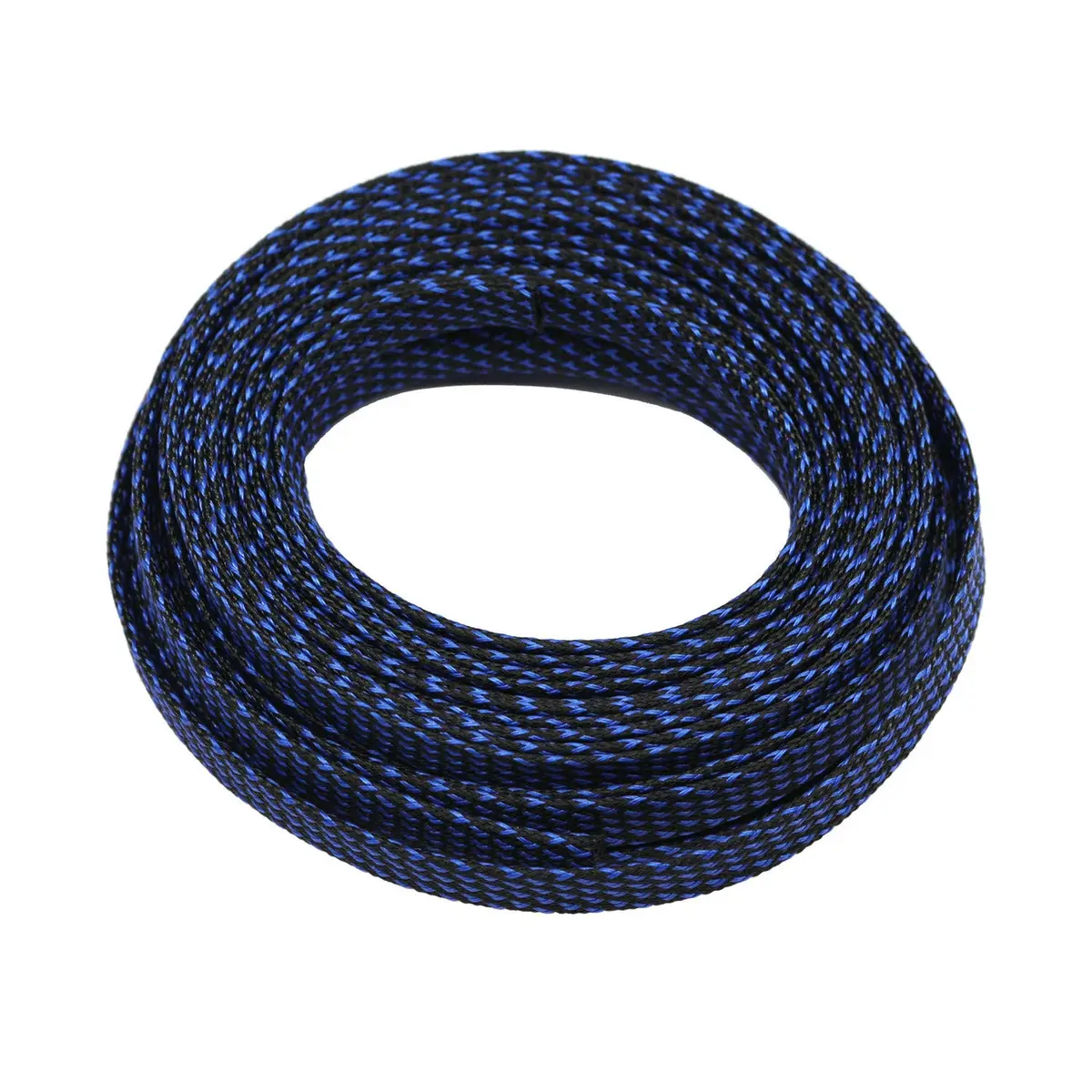 CBAZY 30ft PET Expandable Wire Cable Sleeve 0.1" (0.25cm) Blue&Black | Fire-Resistant & Flexible Cord Management - view 4