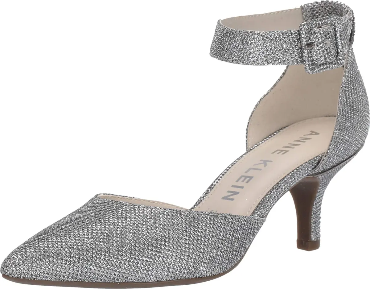 Anne Klein Fabulist - Sandals for Women - Adjustable Buckle Closure - Dual Foam Layers - Rubber Sole Silver Lurex 8.5 M - main product image