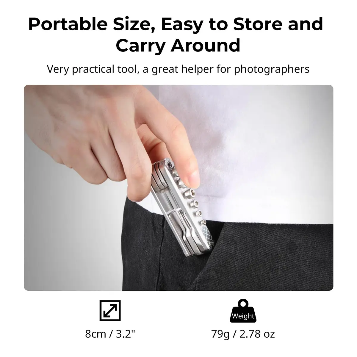 SMALLRIG Folding Tool Set with 7 Functional Tools for Camera | Compact Multi-Tool for Photographers (82 x 24 x 12mm) - view 9