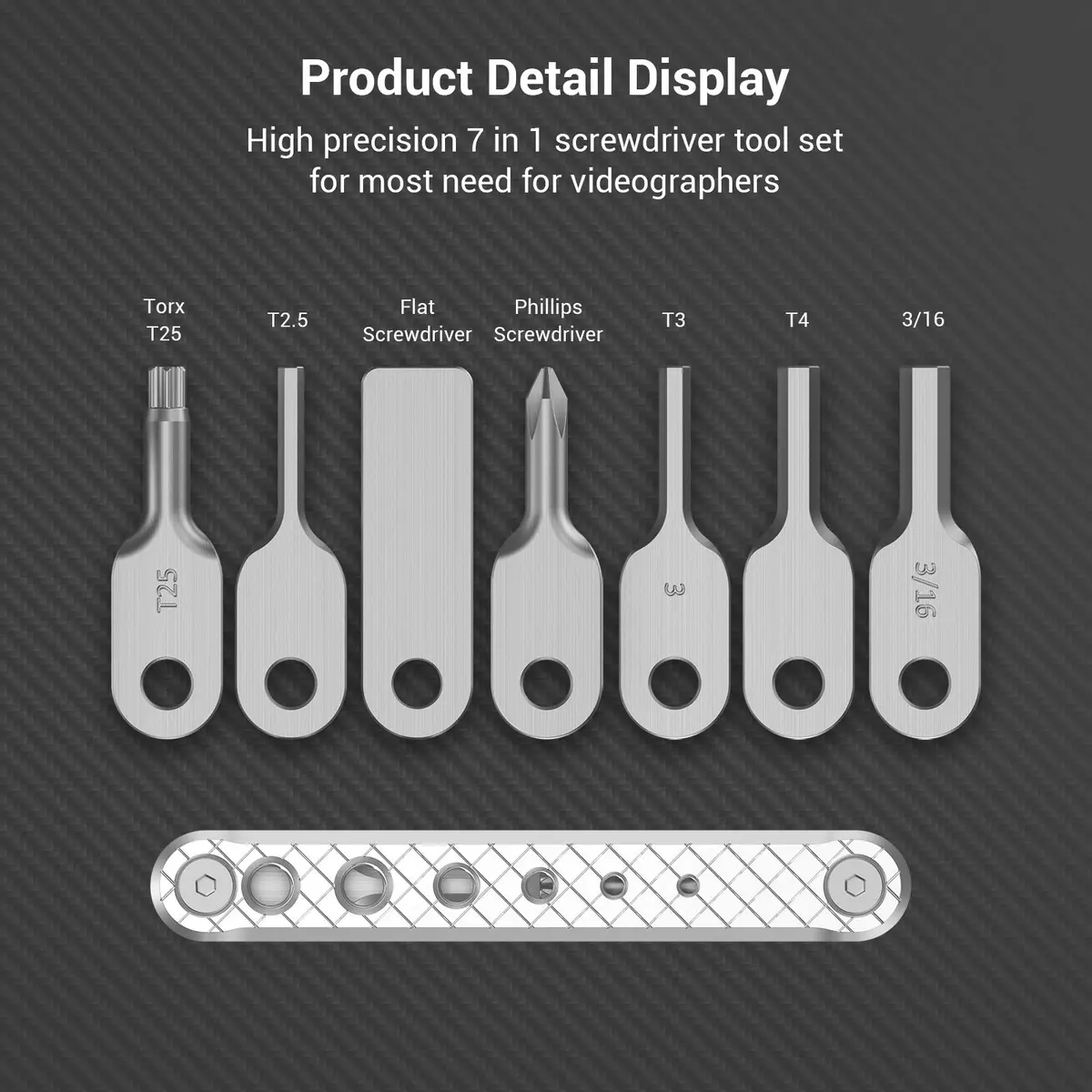 SMALLRIG Folding Tool Set with 7 Functional Tools for Camera | Compact Multi-Tool for Photographers (82 x 24 x 12mm) - view 2