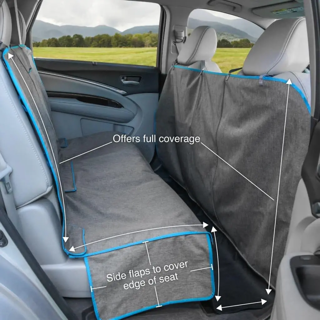 Kurgo Coast to Coast Hammock, Heather Grey, 55" Wide | Waterproof Car Seat Cover for Dogs - view 6