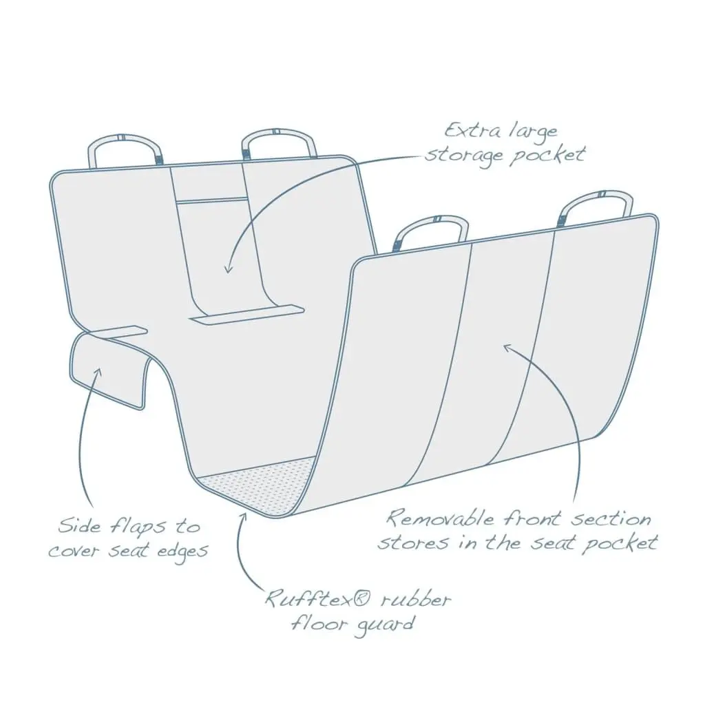 Kurgo Coast to Coast Hammock, Heather Grey, 55" Wide | Waterproof Car Seat Cover for Dogs - view 3
