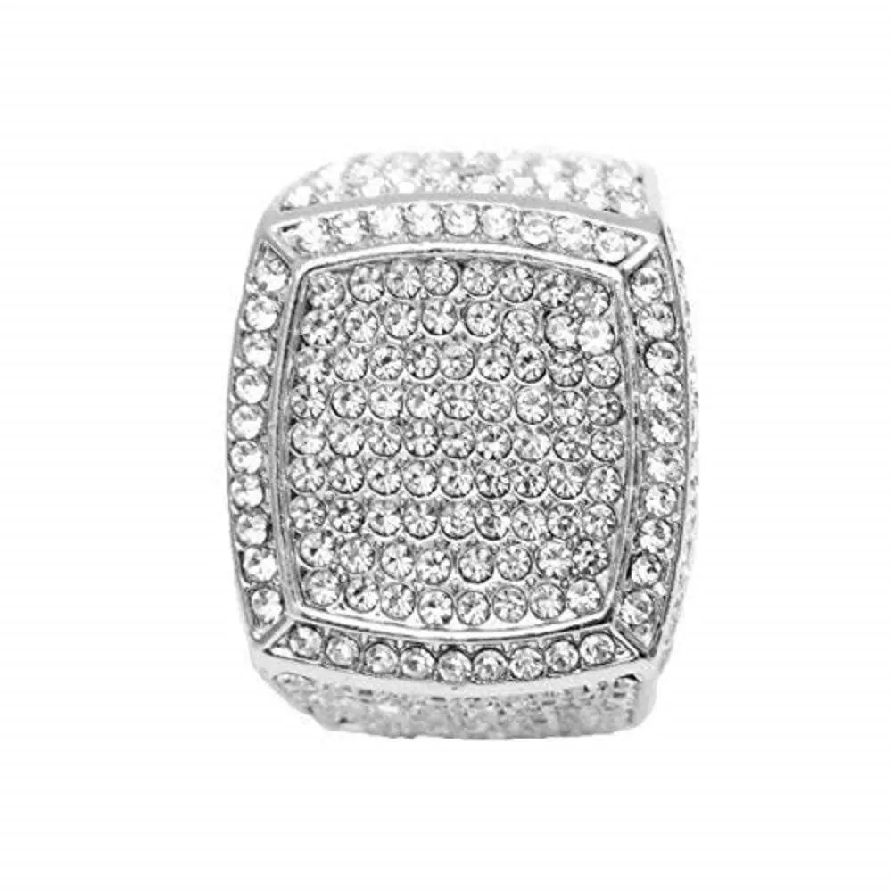 Charles Raymond Iced Out Luxury Oversize Men's Ring - Silver Size 8 | Statement Hip Hop Jewelry - view 6
