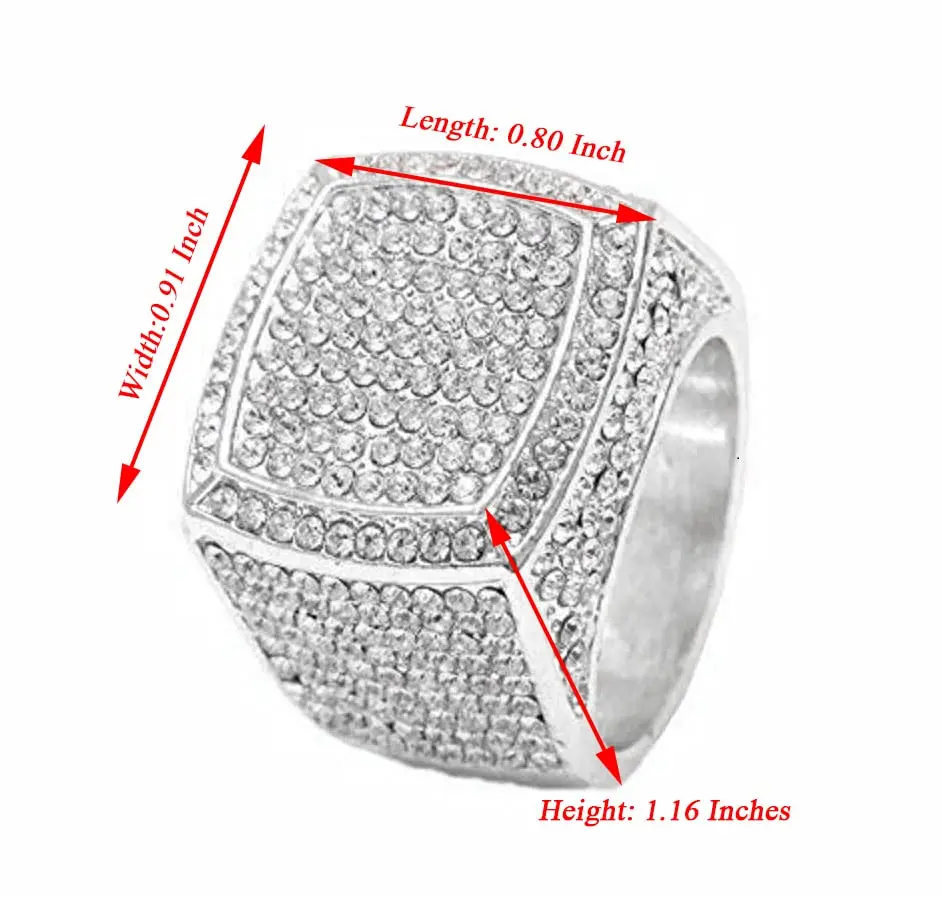 Charles Raymond Iced Out Luxury Oversize Men's Ring - Silver Size 8 | Statement Hip Hop Jewelry - view 3