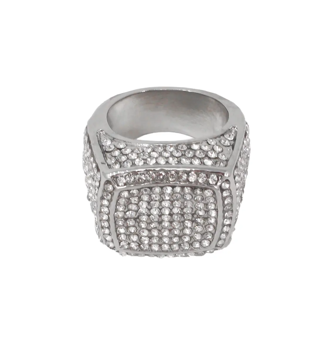 Charles Raymond Iced Out Luxury Oversize Men's Ring - Silver Size 8 | Statement Hip Hop Jewelry - view 4