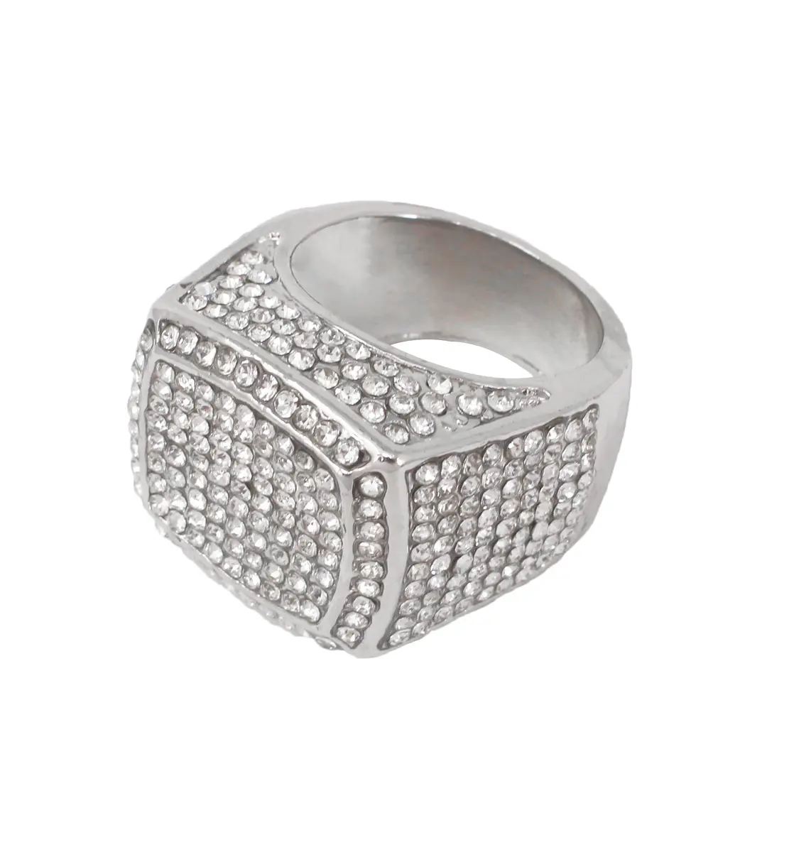 Charles Raymond Iced Out Luxury Oversize Men's Ring - Silver Size 8 | Statement Hip Hop Jewelry - view 5