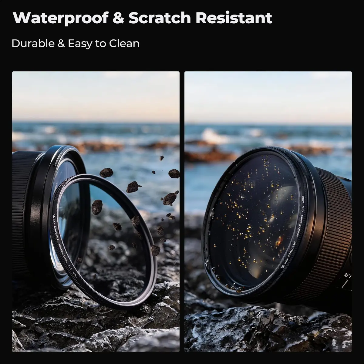 K&F CONCEPT 62mm Circular Polarizer Lens Filter with 28 Multi-Layer Coated | Ultra-Slim High Definition Waterproof Scratch Resistant Polarizing Lens Filter (CPL) (Nano-X Series) FC701 - view 6