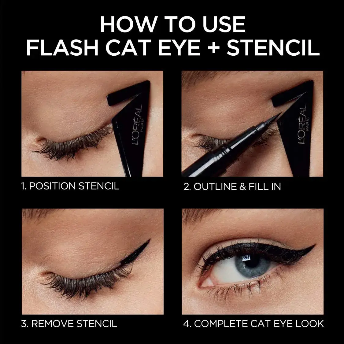 L'Oreal Paris Infallible Flash Cat Eye Waterproof Liquid Eyeliner, Black, 12ml (0.44 oz) | Precision Winged Eyeliner - view 4