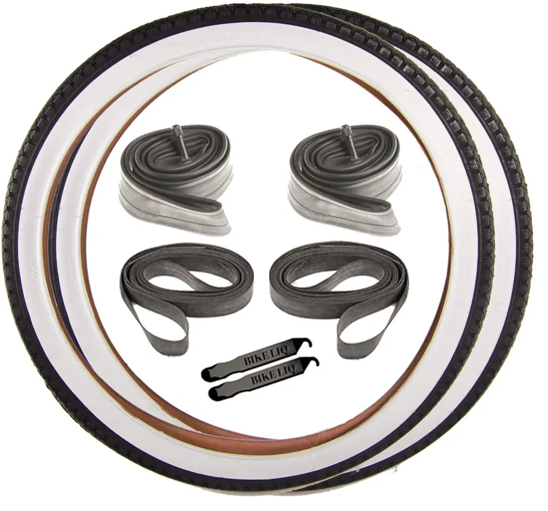 Sun-lite 26" x 2.125" Cruiser Bike Tire & Tube Kit | Durable Wire Bead, OEM Replacement, White Sidewall, Easy Repairs - main product image