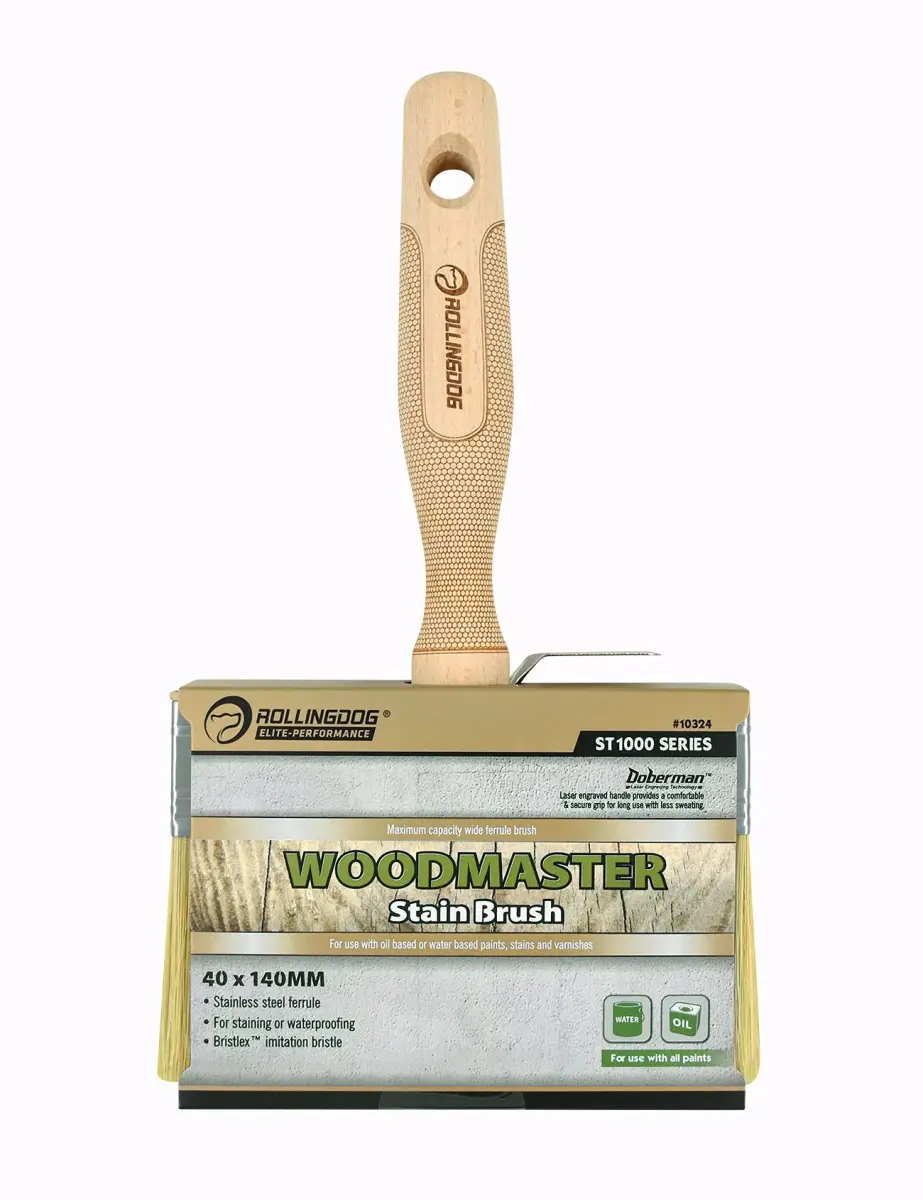 ROLLINGDOG 5.5" Deck Stain Limewash Brush | 14cm Wide Imitation Bristle for Walls, Decks, Fences - view 8