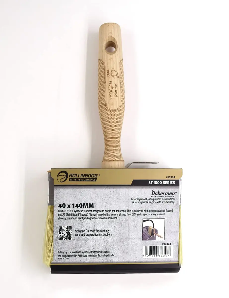 ROLLINGDOG 5.5" Deck Stain Limewash Brush | 14cm Wide Imitation Bristle for Walls, Decks, Fences - view 9