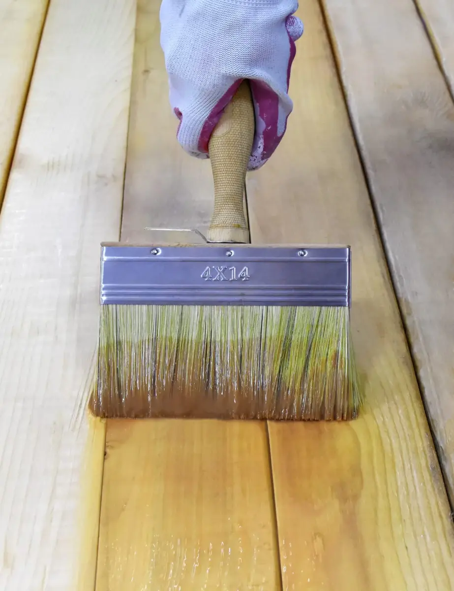 ROLLINGDOG 5.5" Deck Stain Limewash Brush | 14cm Wide Imitation Bristle for Walls, Decks, Fences - view 4