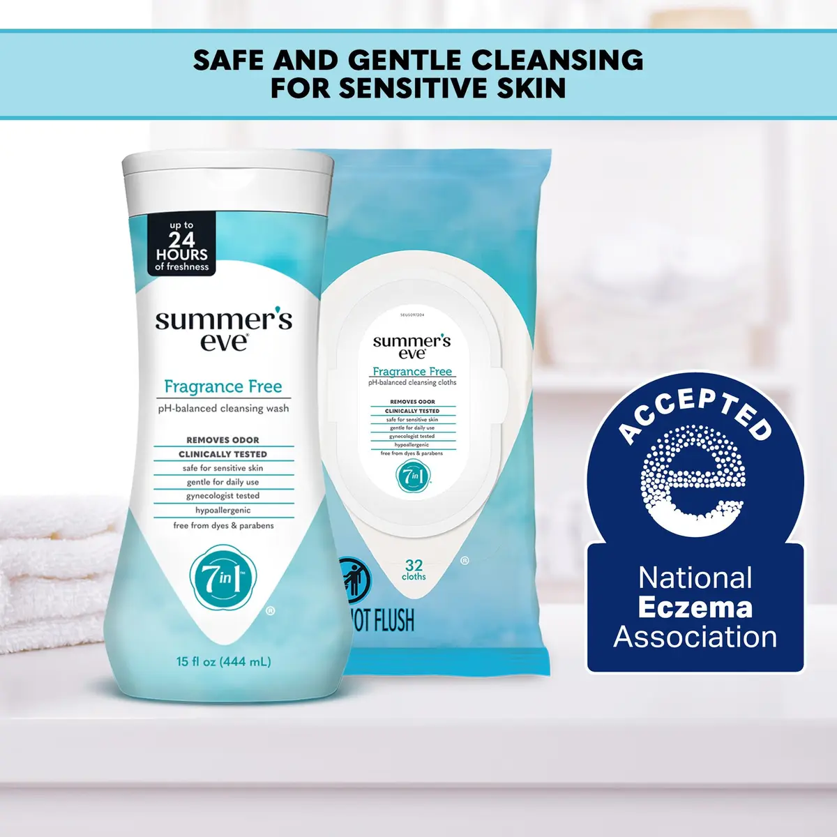 Summer's Eve Fragrance Free Feminine Wipes | Gentle pH-Balanced Cleansing for Sensitive Skin (70-120 chars) - view 3