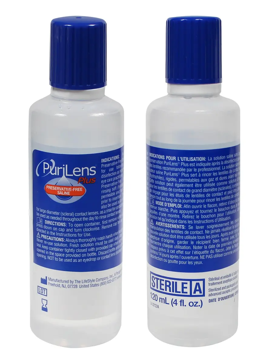 Purilens Plus Preservative-Free Contact Lens Saline 120ml | Sterile, isotonic solution for all contact lens wearers - view 6