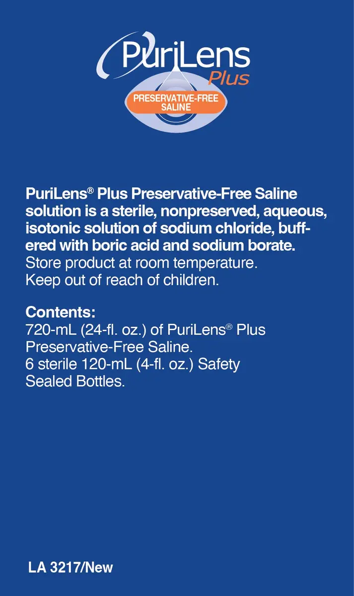 Purilens Plus Preservative-Free Contact Lens Saline 120ml | Sterile, isotonic solution for all contact lens wearers - view 4