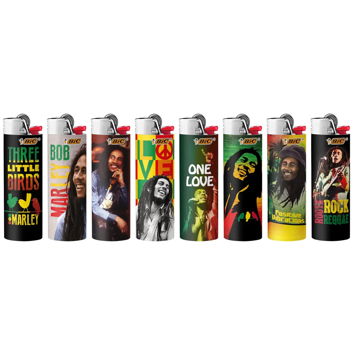 BIC Maxi Pocket Lighter, Bob Marley Collection, 8 Count | Long-lasting, Assorted Designs, Child-Resistant - view 2