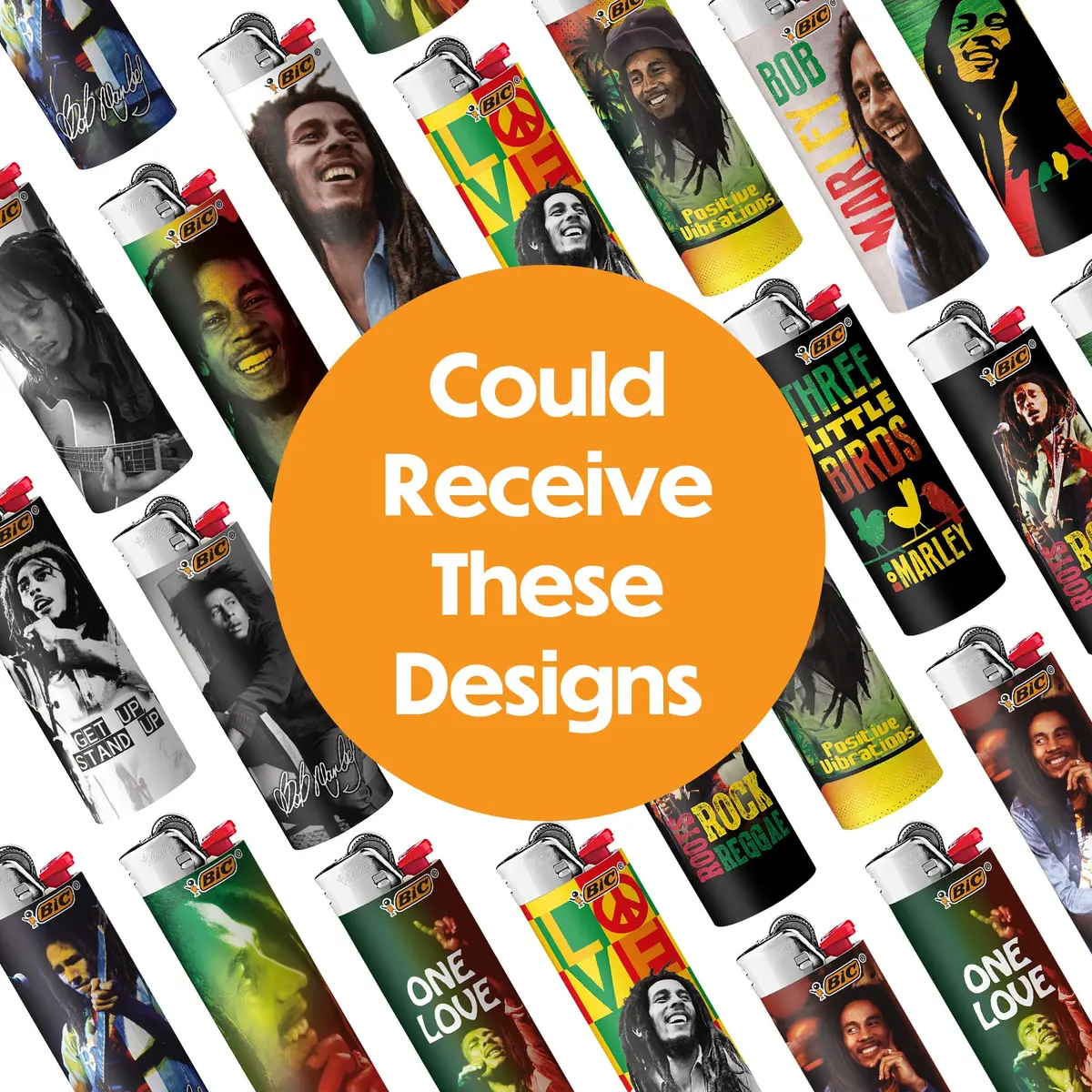 BIC Maxi Pocket Lighter, Bob Marley Collection, 8 Count | Long-lasting, Assorted Designs, Child-Resistant - view 3