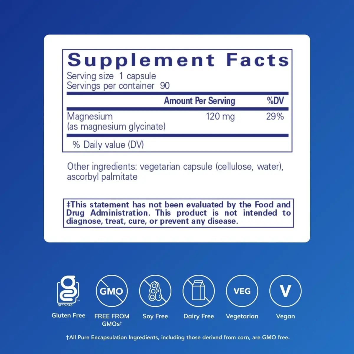 Pure Encapsulations Magnesium Glycinate 90 Capsules | Supports Sleep, Stress Relief, Heart Health, Nerves, Muscles, Metabolism - view 2