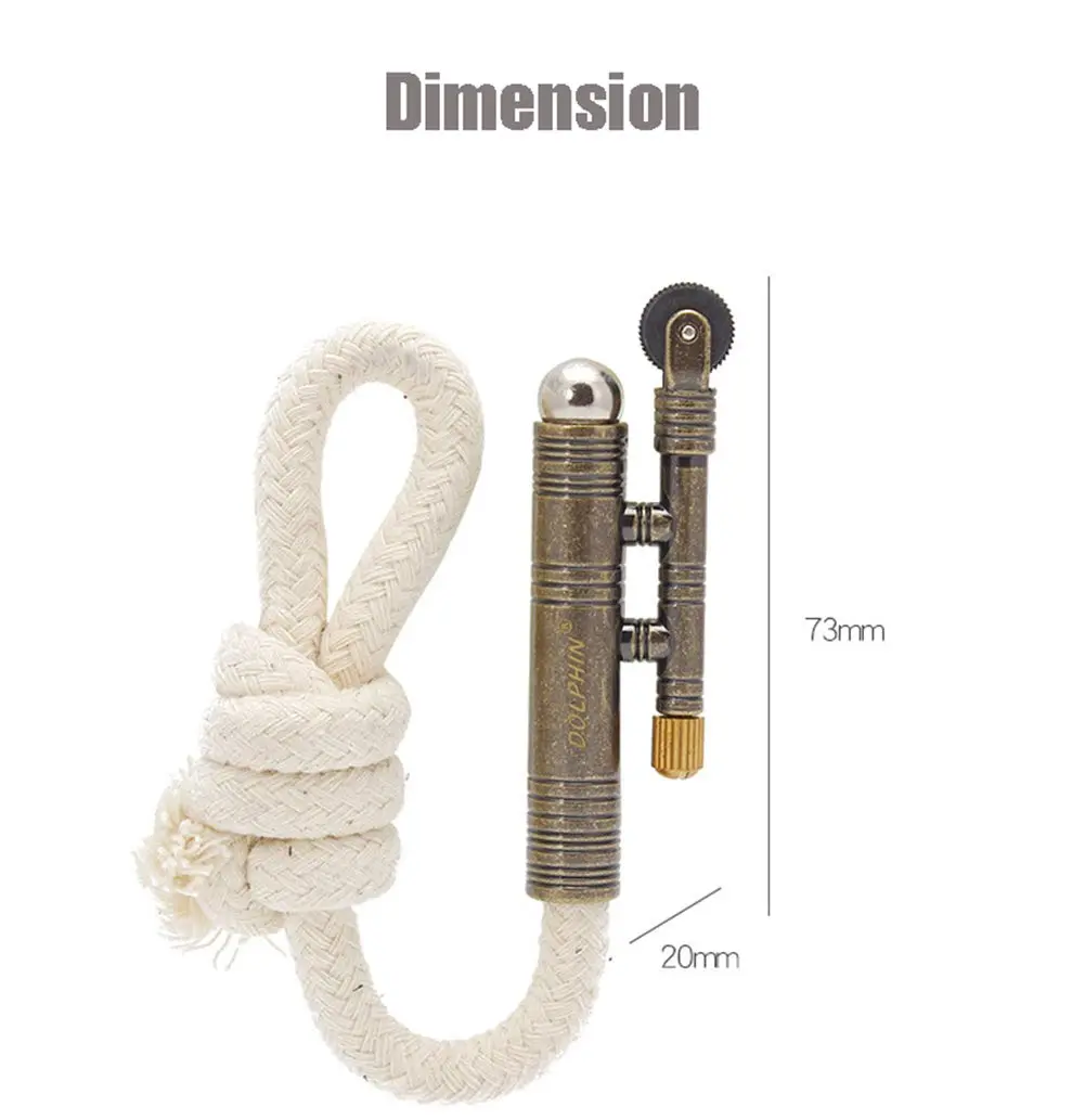 Ambrogio.L Vintage Rope Lighter No Flame Windproof Camping Outdoors | WWII Covert Metal - view 2