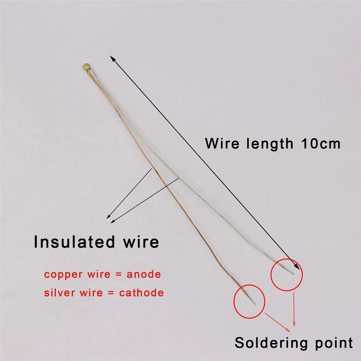 Bowerful 25pcs Pre-soldered Micro Litz Wired Leads Green SMD LED 0603 | High Luminance & Compact Design - view 4