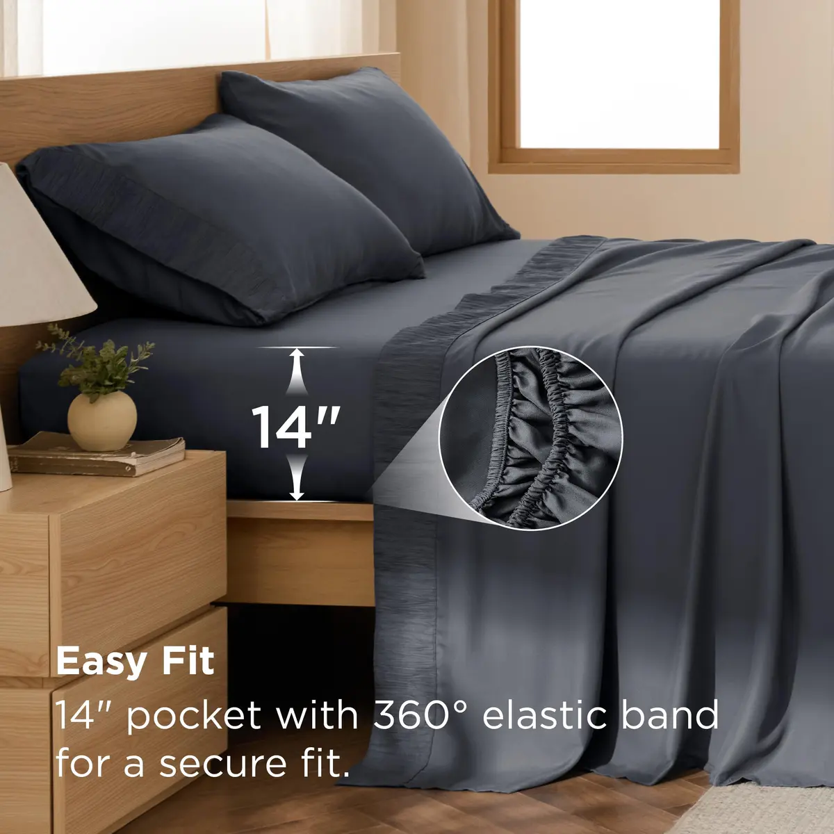 Bedsure Queen Sheet Set - 4 Pieces Soft, Breathable, Cooling Bed Sheets - view 4