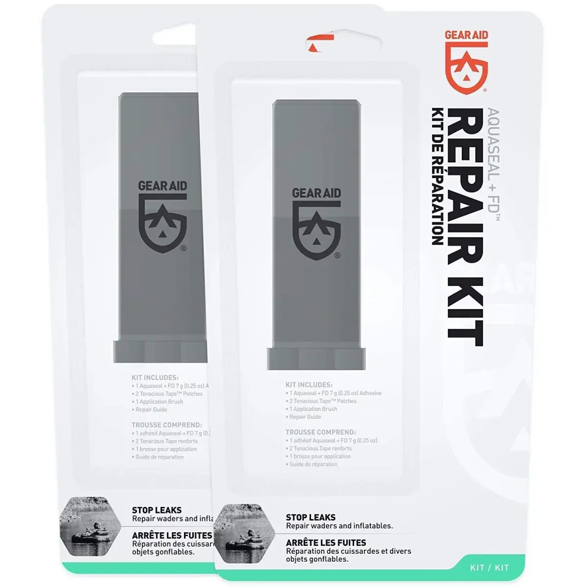 GEAR AID Aquaseal Wader and Boot Repair Kit 2 Pack | Waterproof Adhesive and Patch Kit for Neoprene, Breathable Waders, and Outdoor Gear - main product image