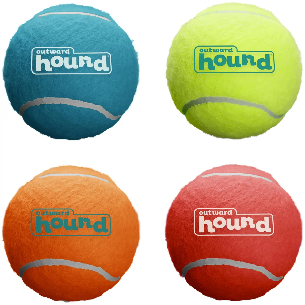 Outward Hound Squeaker Ballz Tennis Ball Dog Toy, Medium 2.5" (6.4 cm) 4-Pack | Durable, Bouncy, and Highly Visible Fetch Toys - main product image