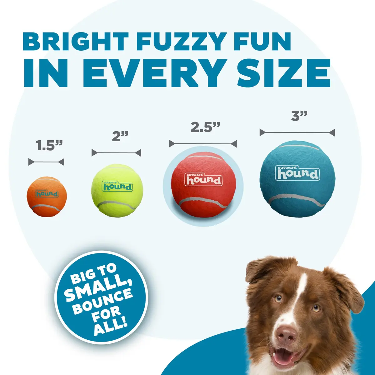 Outward Hound Squeaker Ballz Tennis Ball Dog Toy, Medium 2.5" (6.4 cm) 4-Pack | Durable, Bouncy, and Highly Visible Fetch Toys - view 3