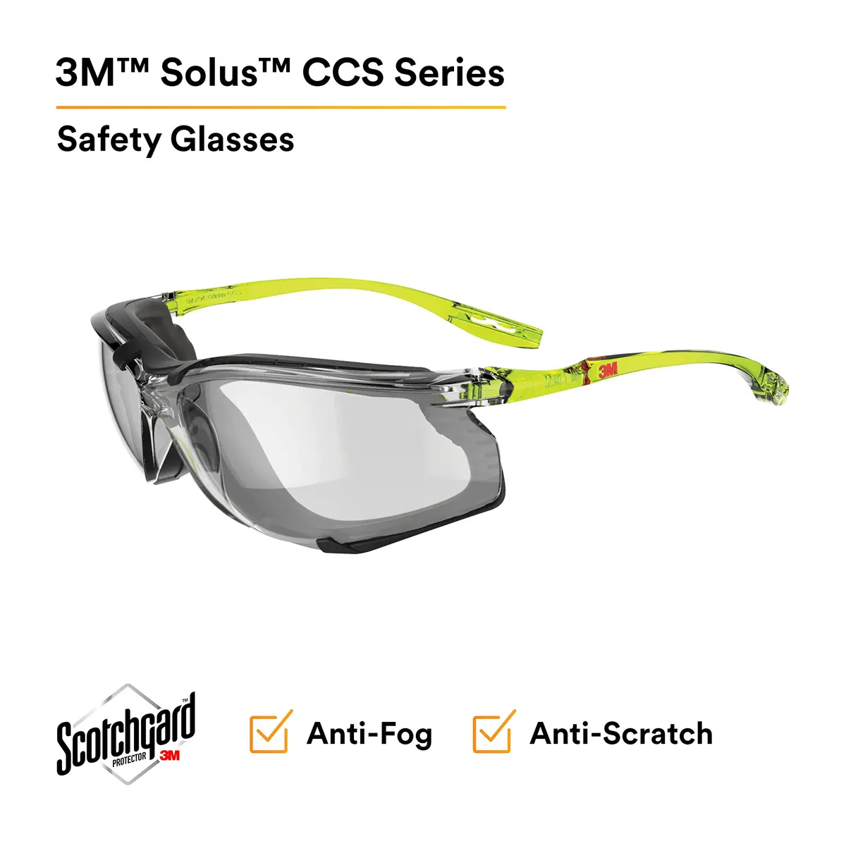 3M Solus CCS Safety Glasses with Anti-Fog Gasket and Gray Lens | 1 Pair (0.045 kg) - view 2