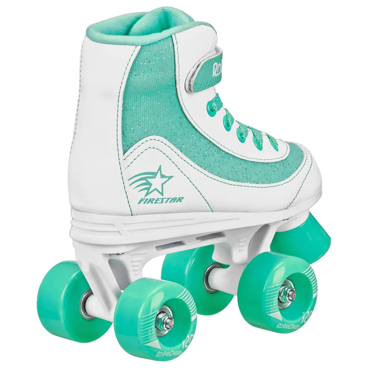 Roller Derby Firestar Youth Girl's Quad Roller Skates, White/Mint, Size 01 | Comfortable & Stylish for Kids - view 2