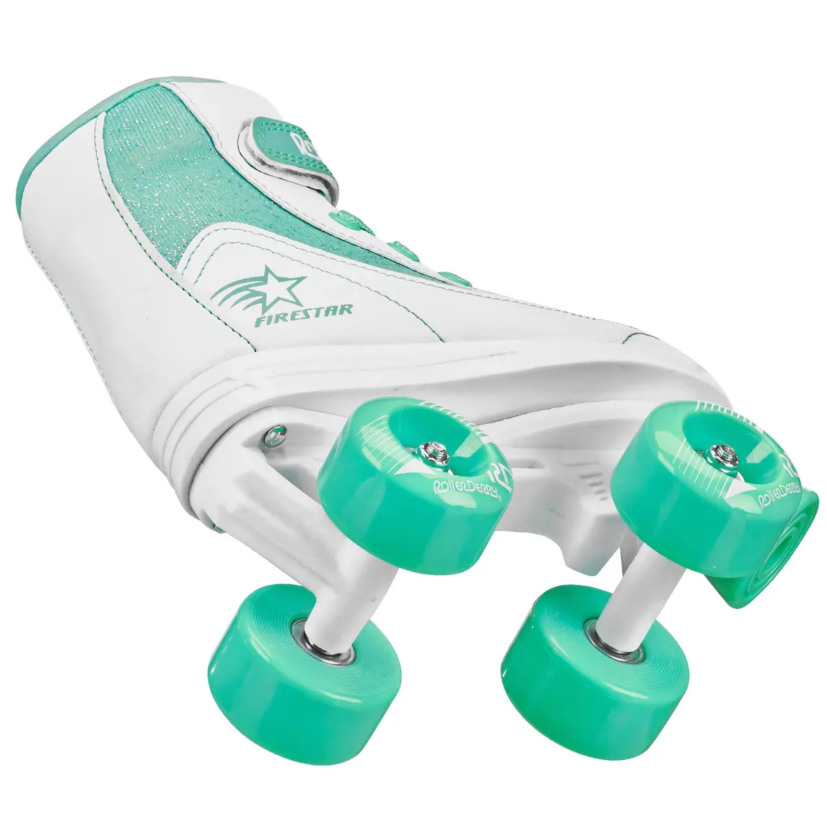 Roller Derby Firestar Youth Girl's Quad Roller Skates, White/Mint, Size 01 | Comfortable & Stylish for Kids - view 3
