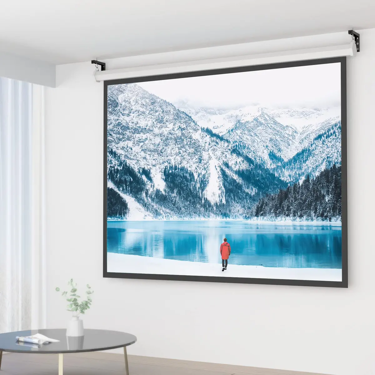 WALI Universal Projector Screen L-Brackets 6 Inch Adjustable Extension with Hook Kit | Black, 2-Pack, 66 lbs Capacity - view 2