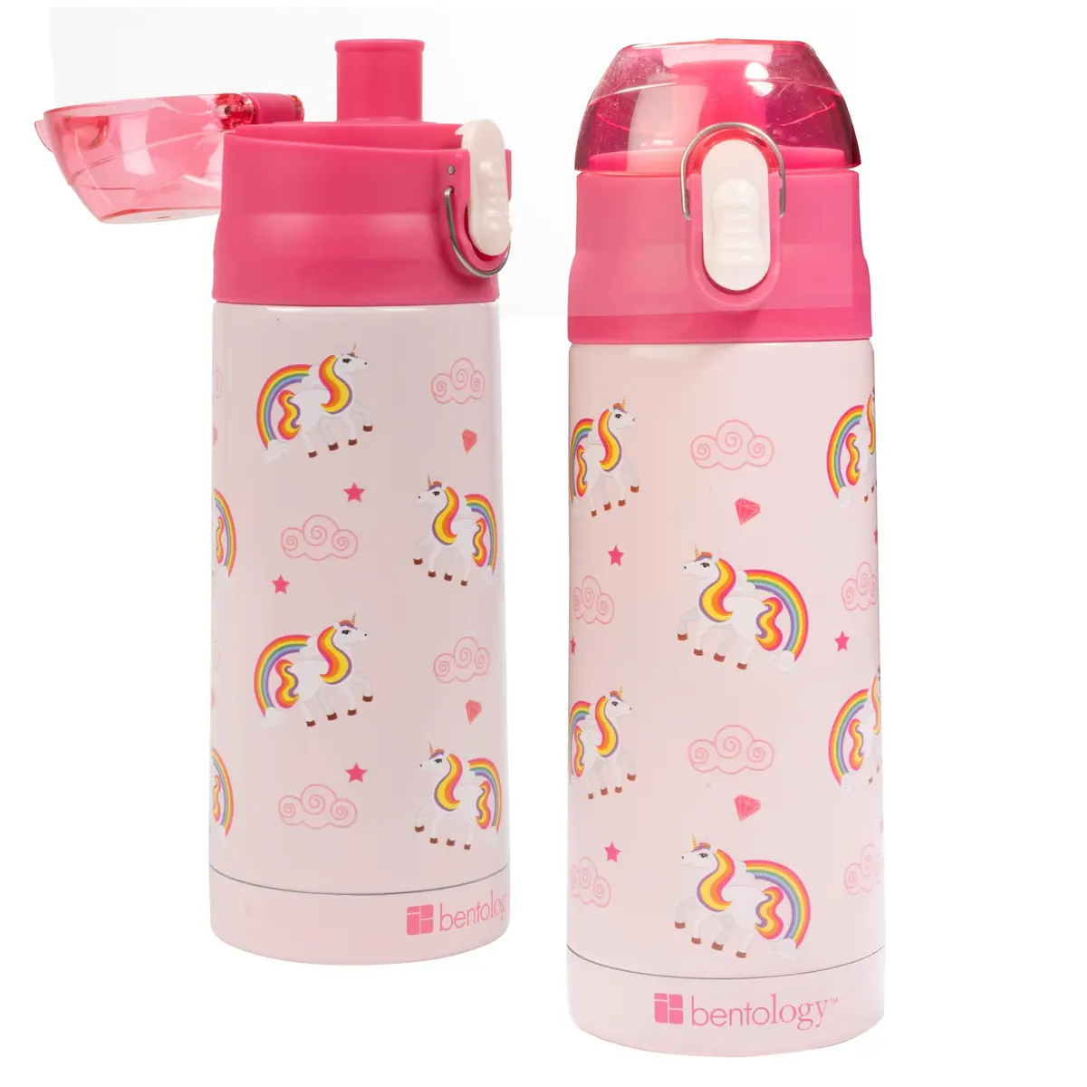 Bentology Unicorn Insulated Water Bottle 385ml (13 oz) | Kids Reusable Spill Proof BPA-Free - main product image