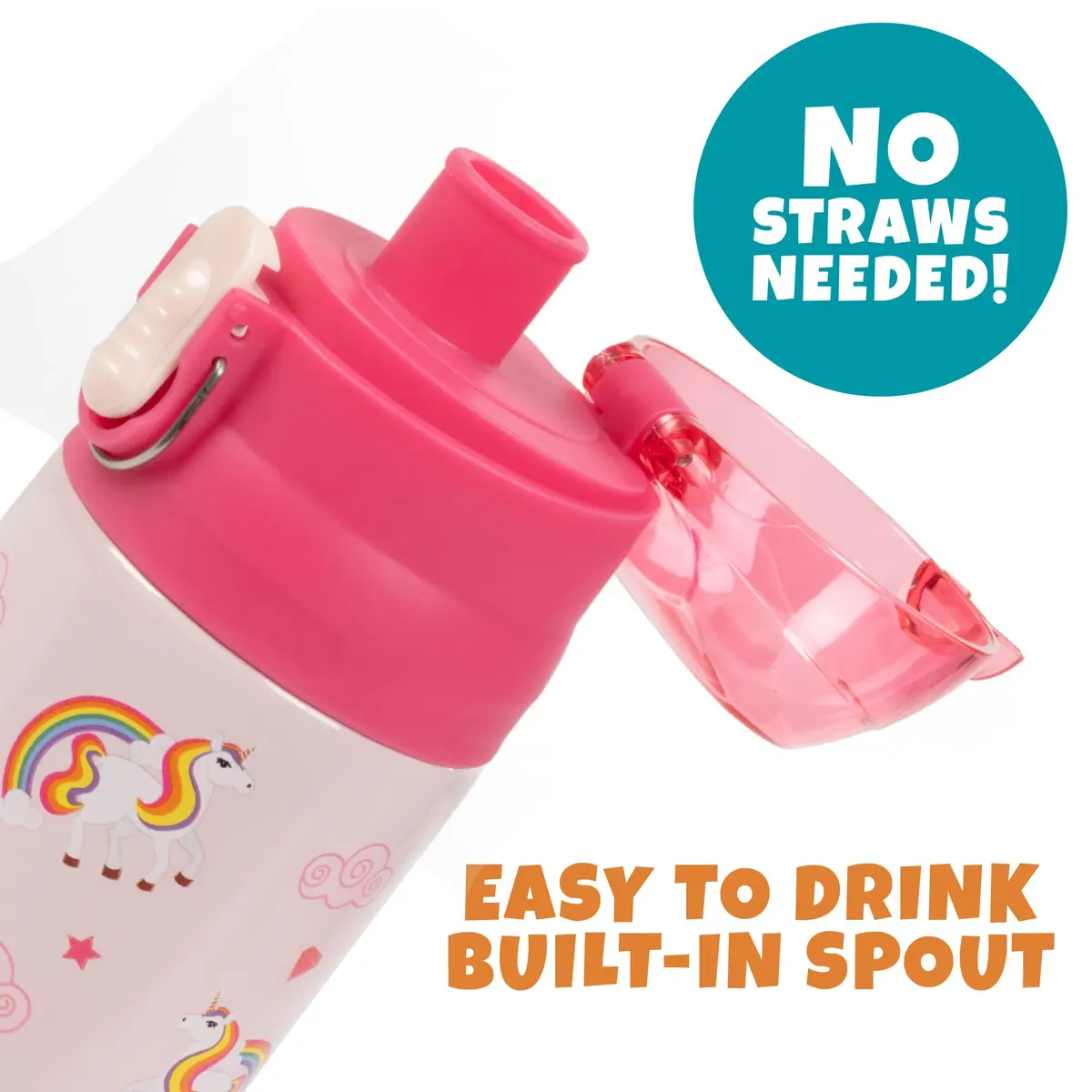 Bentology Unicorn Insulated Water Bottle 385ml (13 oz) | Kids Reusable Spill Proof BPA-Free - view 5