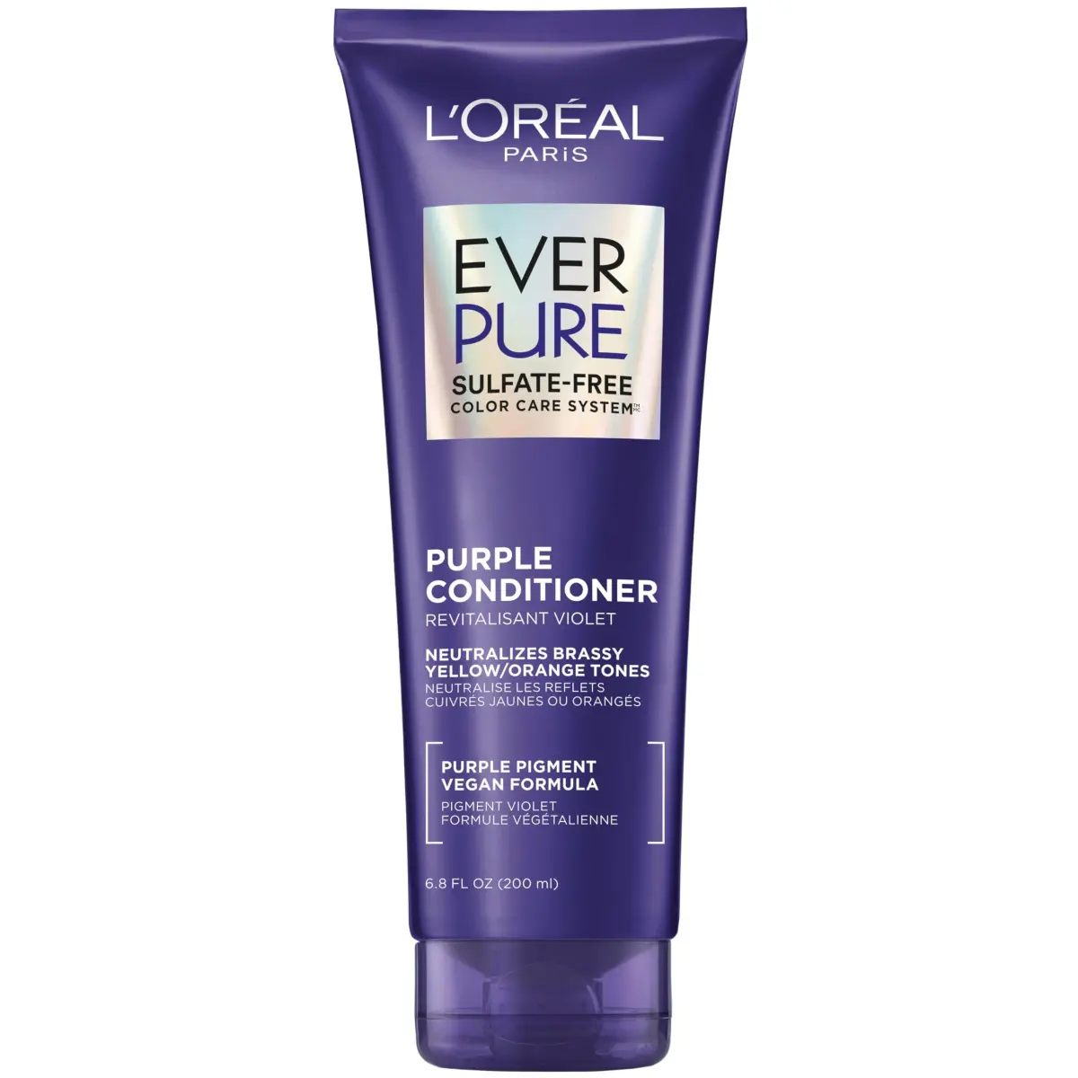 L'Oreal Paris EverPure Brass Toning Purple Conditioner 200ml (6.8 Fl Oz) | Sulfate-Free Toning for Blonde Hair - main product image