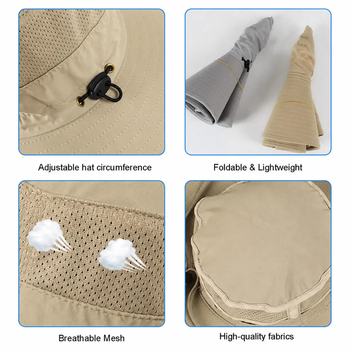 HUAMULAN Wide Brim Sun Hat 50cm (19.7 inch) Diameter | UPF 50+ Protection for Outdoor Travel - view 5