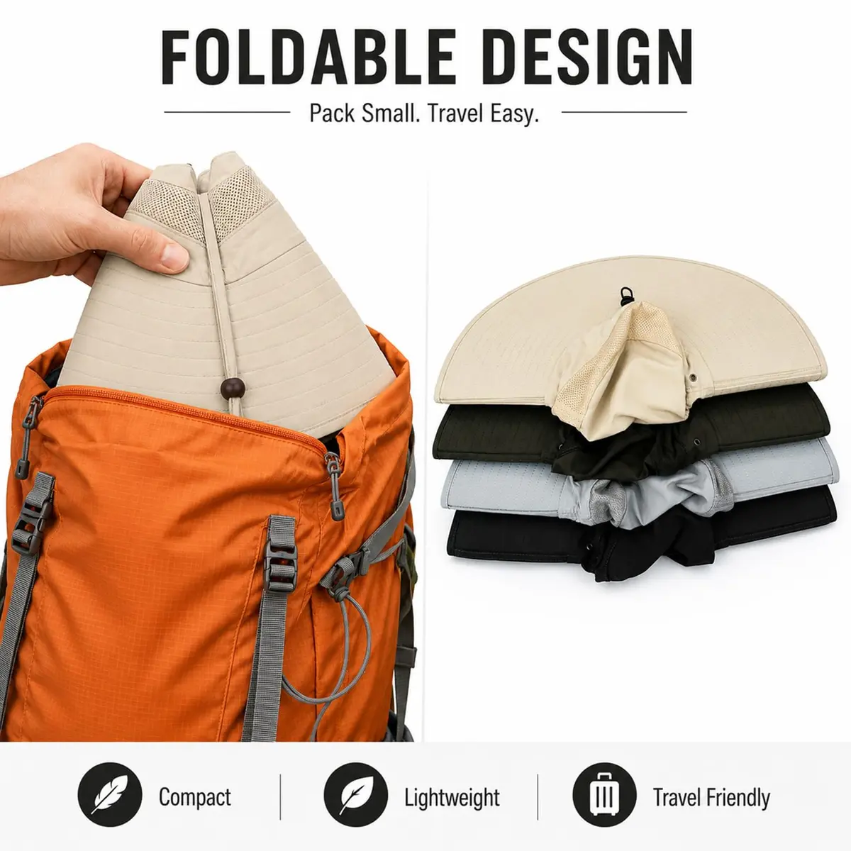 HUAMULAN Wide Brim Sun Hat 50cm (19.7 inch) Diameter | UPF 50+ Protection for Outdoor Travel - view 9