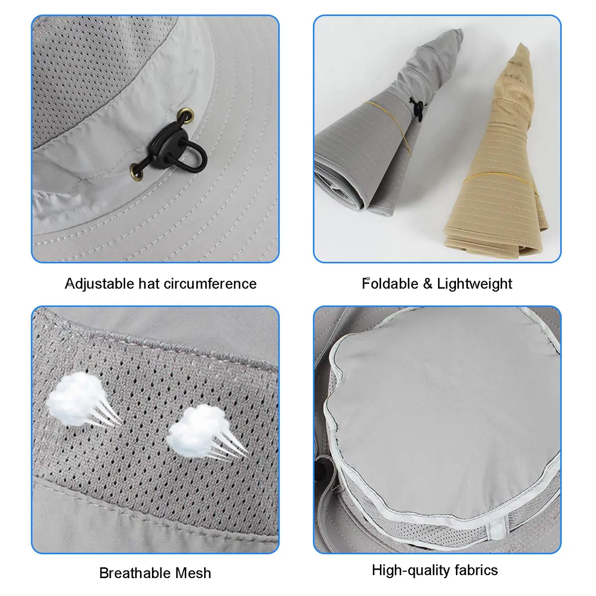 HUAMULAN Wide Brim Sun Hat 50cm (19.7 inch) Diameter | UPF 50+ Protection for Summer Travel - view 3