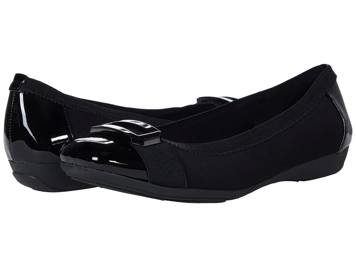 Anne Klein Womens Uplift Ballet Flats - Comfortable Slip-On Casual Shoes for Everyday Wear, Black, 10 - main product image