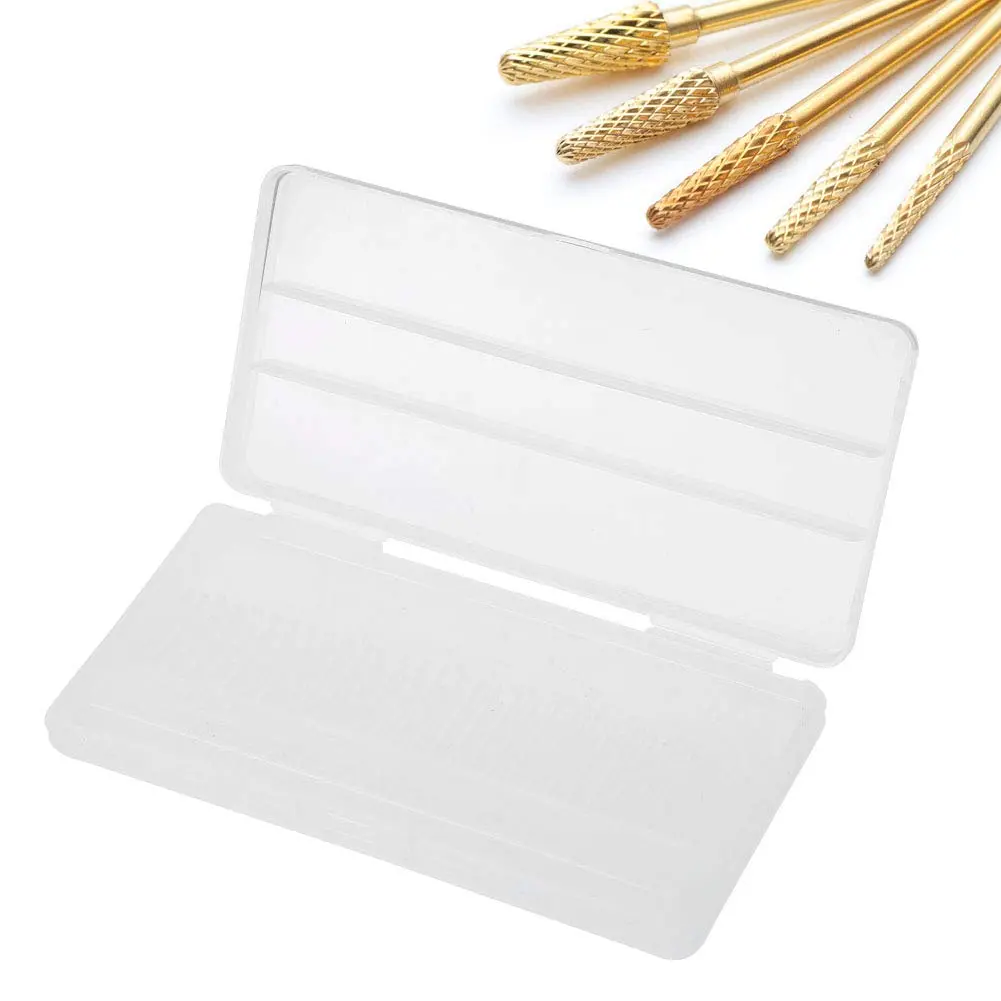 YUYTE Nail Drill Bits Case, 30 Holes Storage Box for Manicure, Transparent Plastic Organizer, 14.4cm x 7cm x 1.4cm, Durable & Space Saving - main product image